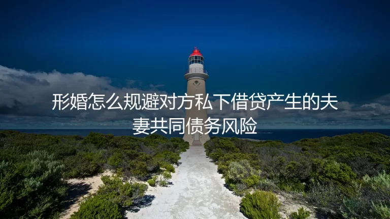 形婚保姆级实操避坑指南：彻底规避对方私下借贷引发的夫妻共同债务风险