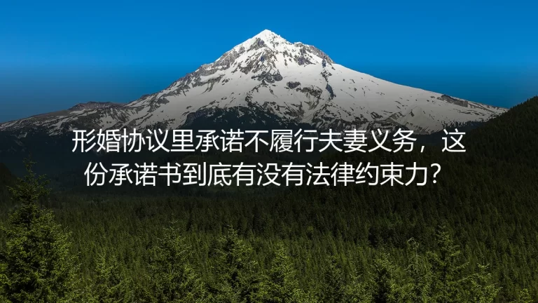 形婚协议承诺不履行夫妻义务，这份承诺书到底有没有法律约束力？